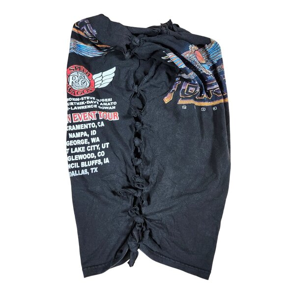 Journey 2003 Tour Custom Modified Knotted Black T-Shirt Styx REO Speed Wagon - Picture 5 of 8